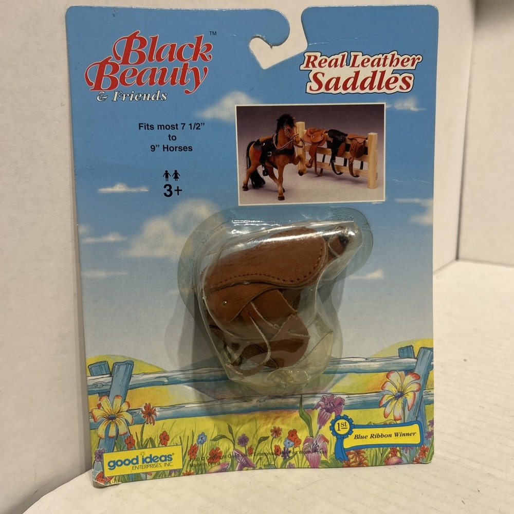 1993 Good Ideas‎ Black Beauty & Friends Real Leather Saddle New in Package A2